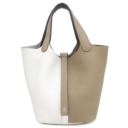 Hermes Handbag Picotin Lock PM Cazac 2 Taurillon Clemence Beige Marfa X New