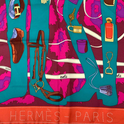 Hermes Carre 90 Monsieur ET Madame All-over Silk Scarf Multicolor