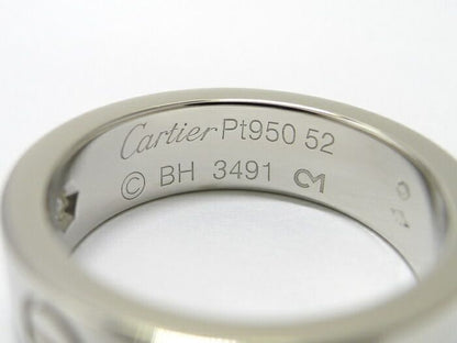 Cartier Love Ring Pt950 Platinum With Diamonds Size 52 Approx 120 G