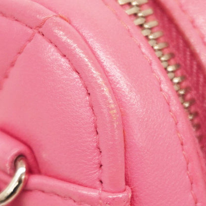 Chanel Shoulder Bag Matelasse Lambskin Pink Silver Hardware Women