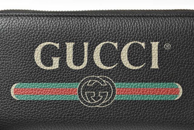 Gucci Unused Wallet Gucci Long Wallet Vintage Logo Print 496317 Black