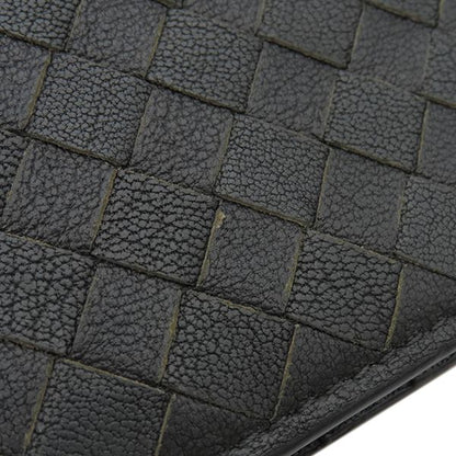 Bottega Veneta Long Wallet Intrecciato Leather Black X Brown X Khaki Black
