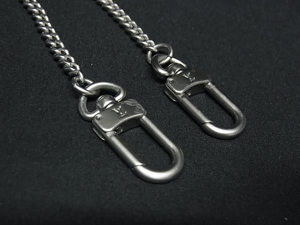 Louis Vuitton Portefeuille Wallet Chain For Accordion Silver Tone Bm7559