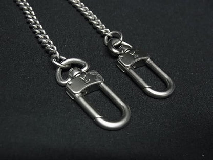 Louis Vuitton Portefeuille Wallet Chain For Accordion Silver Tone Bm7559