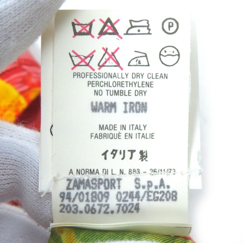 Gucci Vintage 1994 100% Silk Tom Ford Period Logo Fruit Print Gold Button