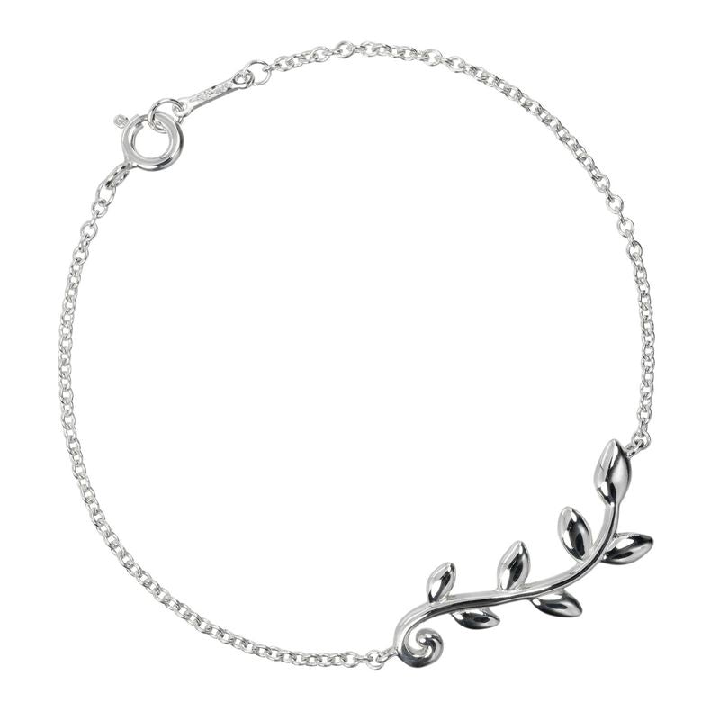 Tiffany & Co Olive Leaf 925 Silver Ladies 2.54g Bracelet