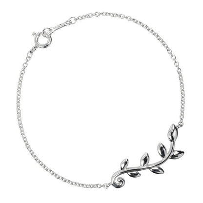 Tiffany & Co Olive Leaf 925 Silver Ladies 2.54g Bracelet