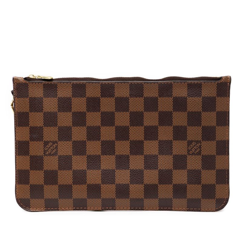 Louis Vuitton Damier Neverfull MM Accessories Pouch N41358 Ebene Brown PVC