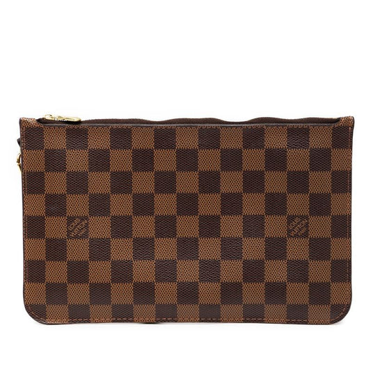 Louis Vuitton Damier Neverfull MM Accessories Pouch N41358 Ebene Brown PVC