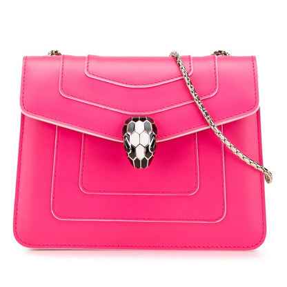 Bulgari Serpenti Forever Chain Shoulder Bag Pink Leather Women Bvlgari
