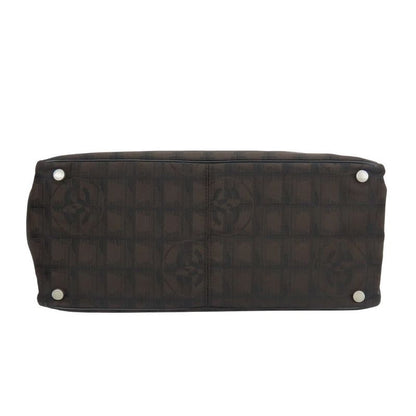 Chanel Tote Bag MM New Travel Line Jacquard Nylon Marron Silver Hardware