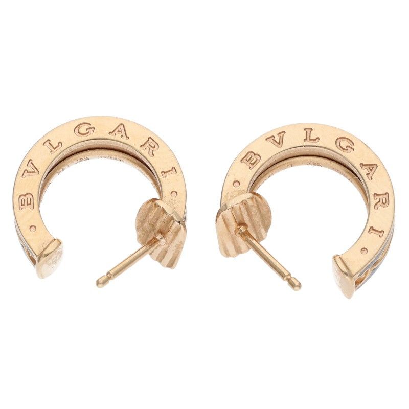 Bulgari Bee Zero One 18K Pink Gold Ceramic Earrings Men's