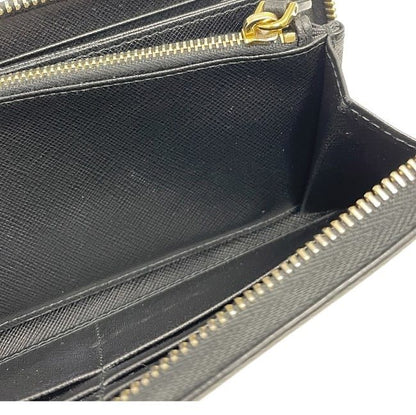 Prada Round Zipper Long Wallet Black NERO 1ml506 Excellent Condition