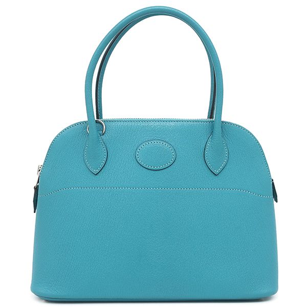 Hermes 2way Bag Bolide 27 Chevre Turquoise Silver Hardware Blue Shoulder H