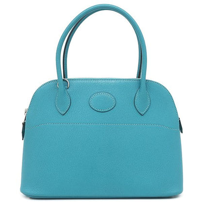 Hermes 2way Bag Bolide 27 Chevre Turquoise Silver Hardware Blue Shoulder H