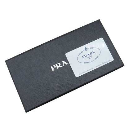Prada Long Wallet Ribbon Flap Wallet Saffiano Leather Aqua Marina Silver