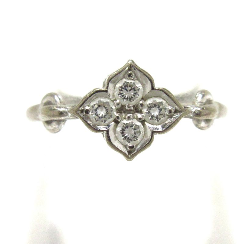 Cartier Ring 47 Hindu 18K White Gold X Diamonds 4P Diamonds