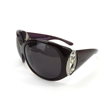 Bulgari Sunglasses 8017-b 820 87 63□17 120 Rhinestone Plastic Purple Small