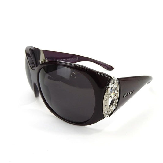 Bulgari Sunglasses 8017-b 820 87 63□17 120 Rhinestone Plastic Purple Small
