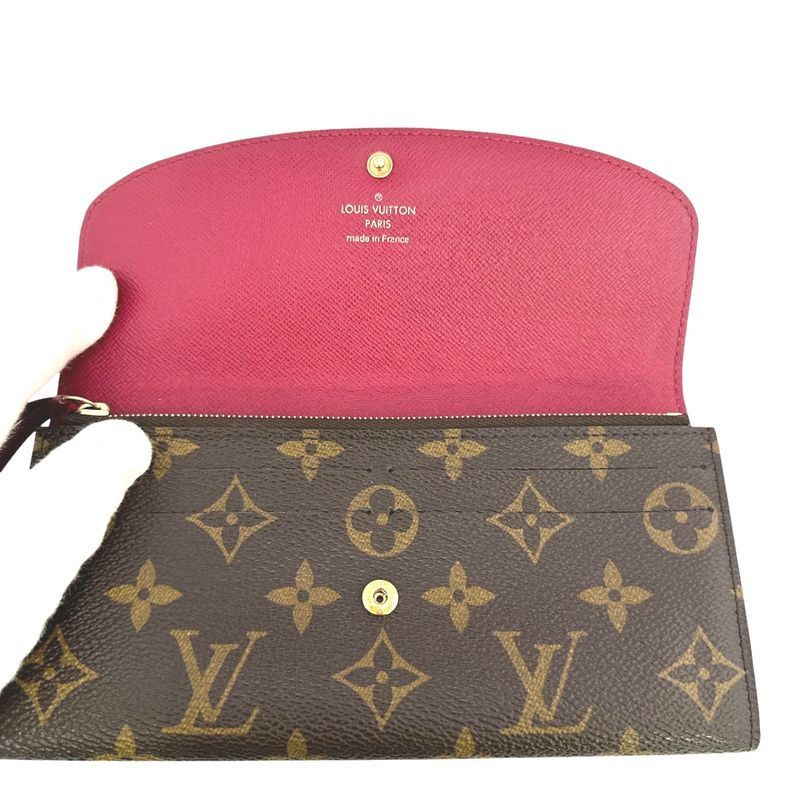 Louis Vuitton M60697 Monogram Fuchsia Portefeuille Emilie Long Wallet Louis