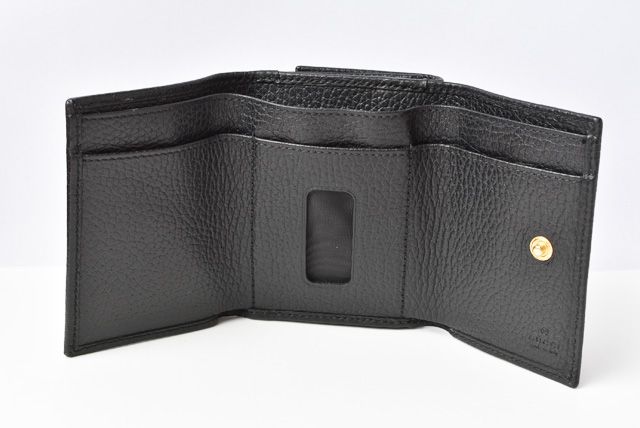 Unused Gucci Mini Wallet Trifold Fold Wallet 524672 Black