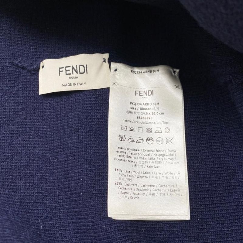 Fendi Knit Cap Knit Cap Fxq334 Arhd S M Lame Logo Navy Fendi
