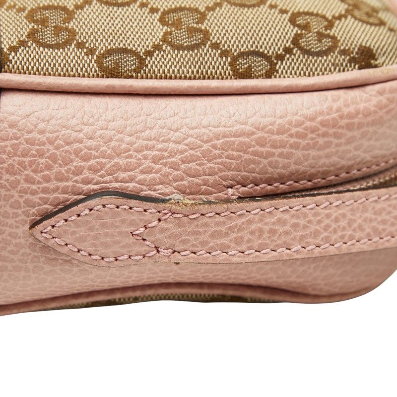 Gucci GG Canvas Crossbody Shoulder Bag 449413 Brown Pink Canvas Leather Women's