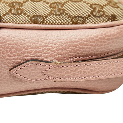 Gucci GG Canvas Crossbody Shoulder Bag 449413 Brown Pink Canvas Leather Women's