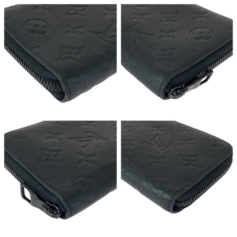Louis Vuitton Monogram Empreinte Zippy Wallet Vertical Black Leather M69047