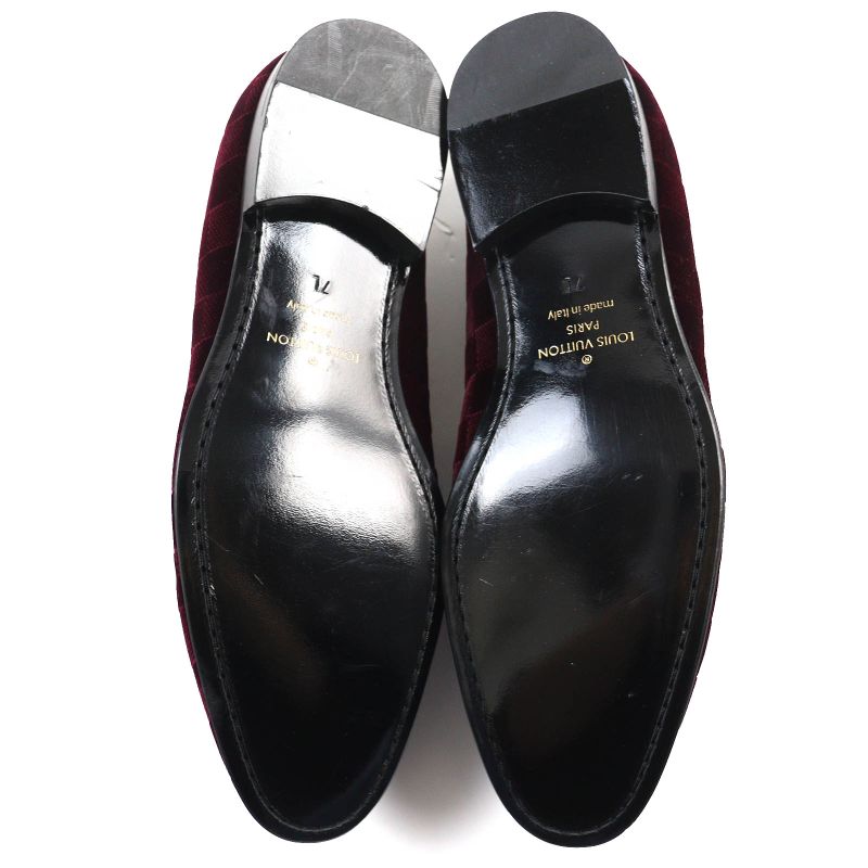 Louis Vuitton Hauteuil Line Logo Embroidery Velvet Damier Shoes Loafers