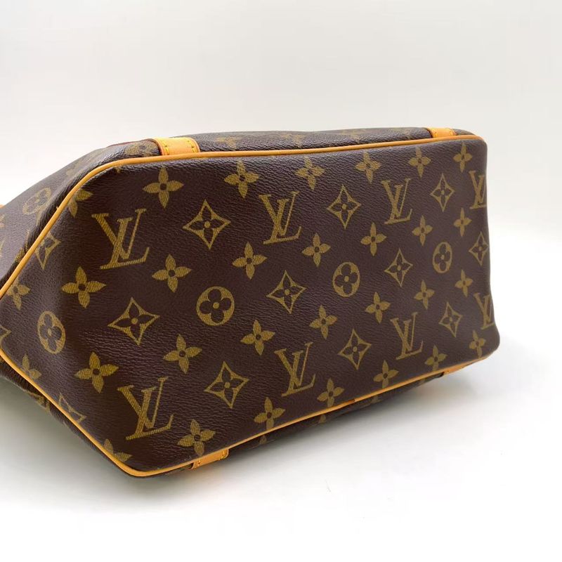 Louis Vuitton Sac Shopping Monogram Leather X PVC Brown Tote Bag Gold M51108