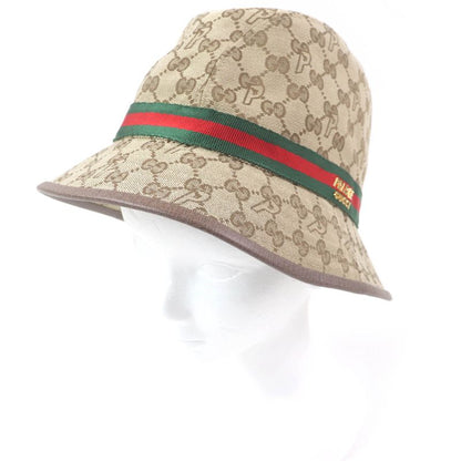 Gucci Palace Gucci Palace 726133 GG Canvas Webline Bucket Hat Beige M/58cm