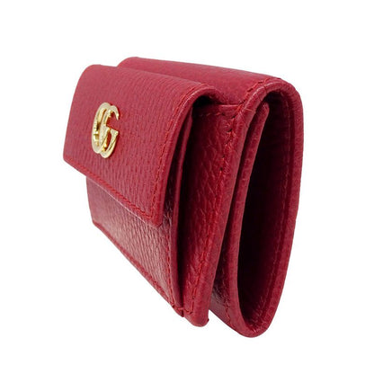 Gucci Wallet Women's Branded Trifold Wallet Petit Marmont Leather Red 523277