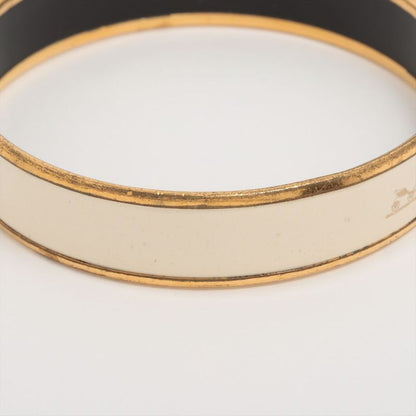 Hermes Emile GM Bangle Logo Horse Cart GP × Enamel Gold × Cream Made In Austria