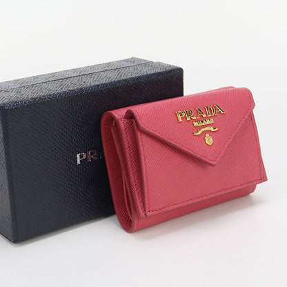 Prada Tri-fold Wallet Saffiano Leather Women
