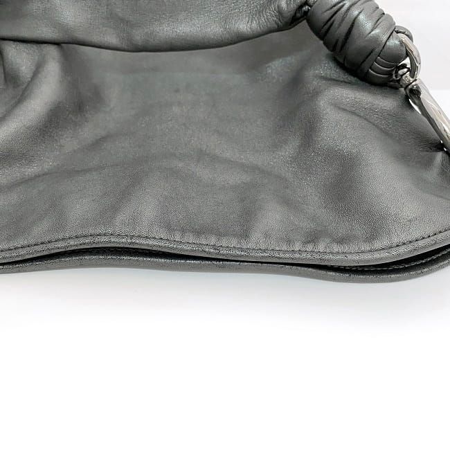 Loewe Tote Bag Metallic Gray Anagram Excellent Condition Preowned Leather