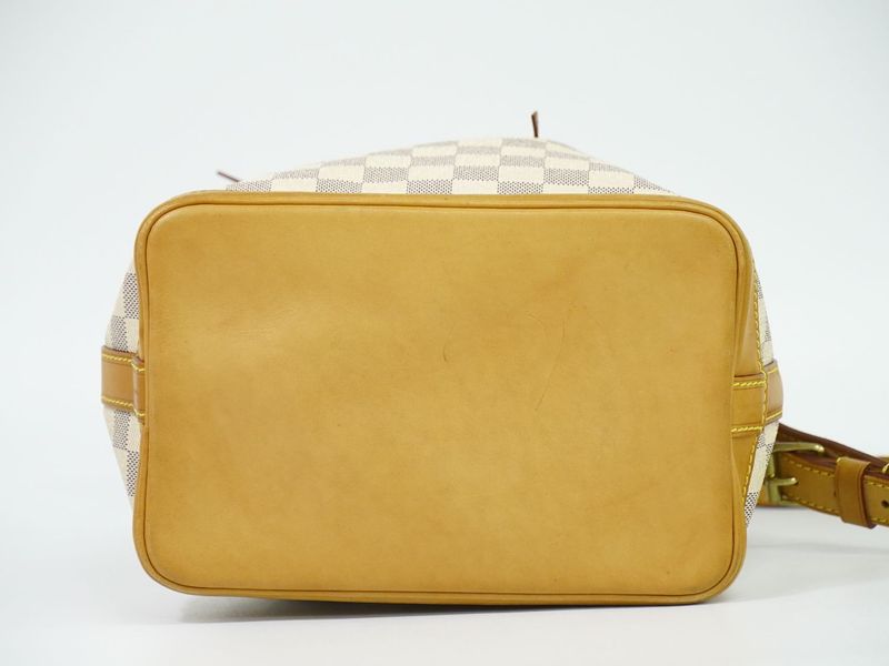 Authentic Louis Vuitton LV Noe BB Damier Azure Shoulder Bag Pochette White