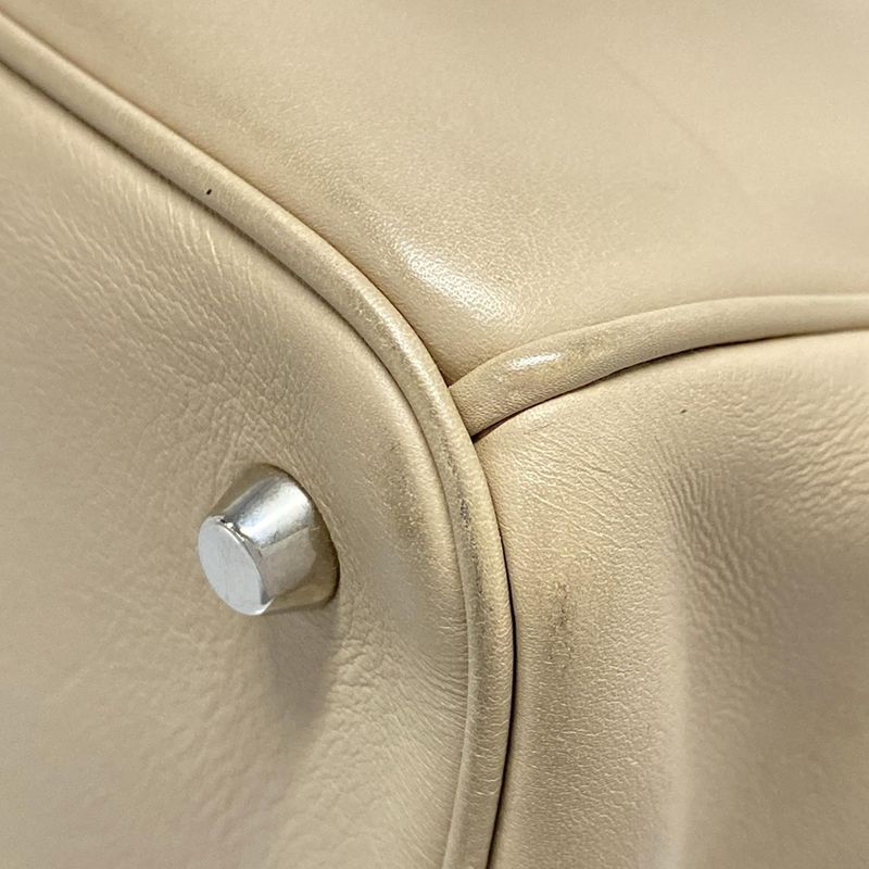 Dior/christian Dior Tote Bag Diorissimo Grey Beige Leather