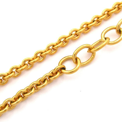 Dior/christian Dior Necklace CD Navy Gold And Clear CD Motif