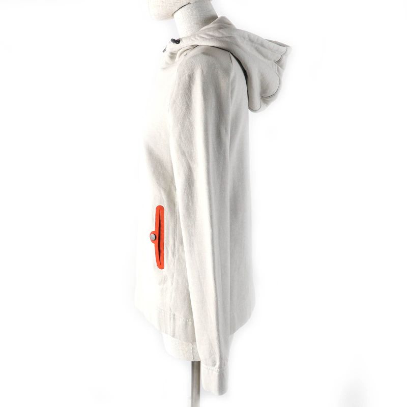 Hermes FIT 100% Cotton Serie Button Logo Half Zip Hoodie Pullover Hoodie Light