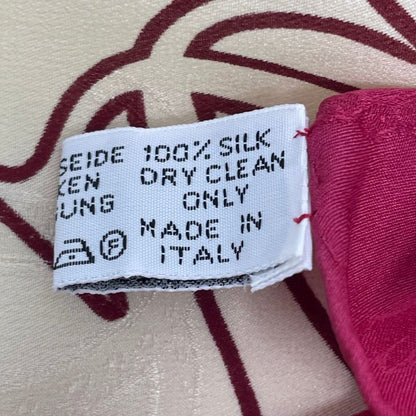 Cartier Large Scarf Silk Logo Cream And Red With Box