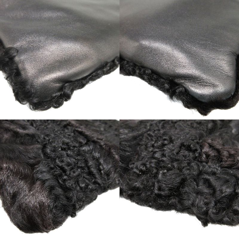 Loewe Lamb Fur Nappa Leather Black Zip Pouch 0080 Loewe