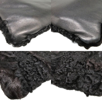 Loewe Lamb Fur Nappa Leather Black Zip Pouch 0080 Loewe