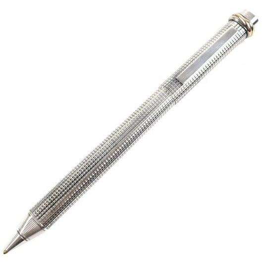 Cartier Trinity Ballpoint Pen With Logo Engraved On The Cap Silver Lattice