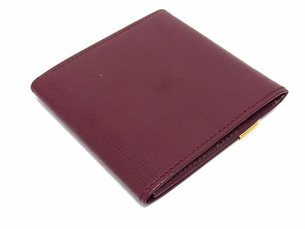 Cartier Must Line Leather Bifold Wallet Coin Purse Bordeaux Bl2068