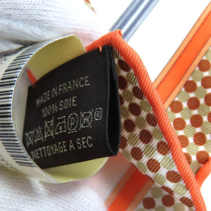 Hermes 25SS Gavroche Twill Caric-a-pomp 100% Silk Blanc/orange/brun Scarf With