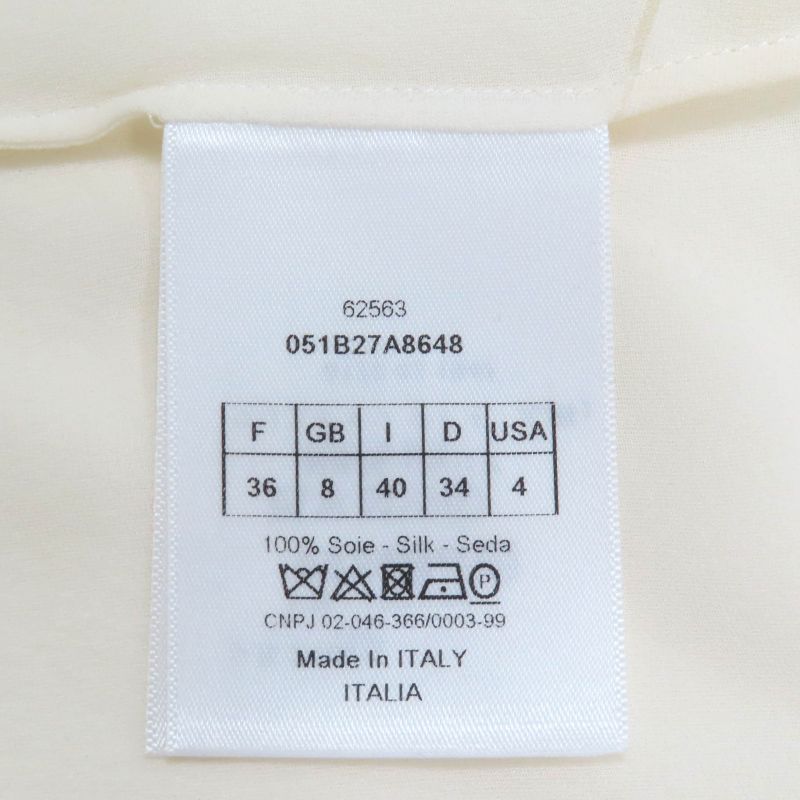 Christian DIOR 051b27a8648 Mesh Shirt Ensemble With 100% Silk Inner Ivory Made