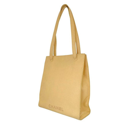 Chanel Logo Leather Women's Shoulder Bag