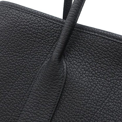 Hermes Tote Bag Garden Party PM Negonda Black Silver Hardware Black Engraved Y