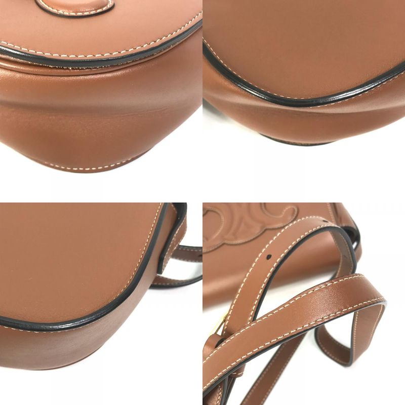 Celine Shoulder Bag Folco Cuir Triomphe 198263du3 Leather Tan Brown